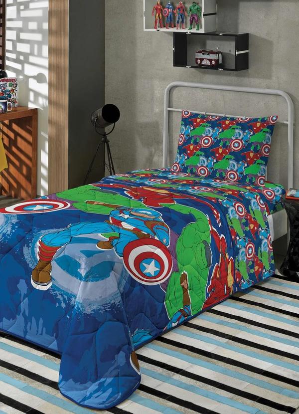 Lepper - Colcha Dupla Face Avengers Solteiro 1 Peça 1