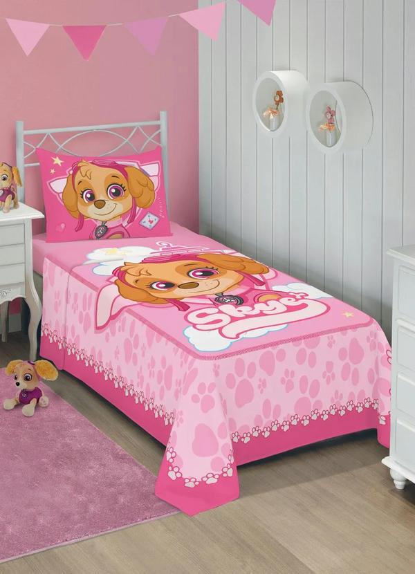 Lepper - Sobre Lençol Patrulha Menina Solteiro 1 Peça 1