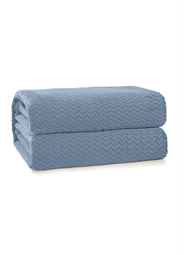 Hedrons - Cobertor Plush Azul Casal 1 Peça 2