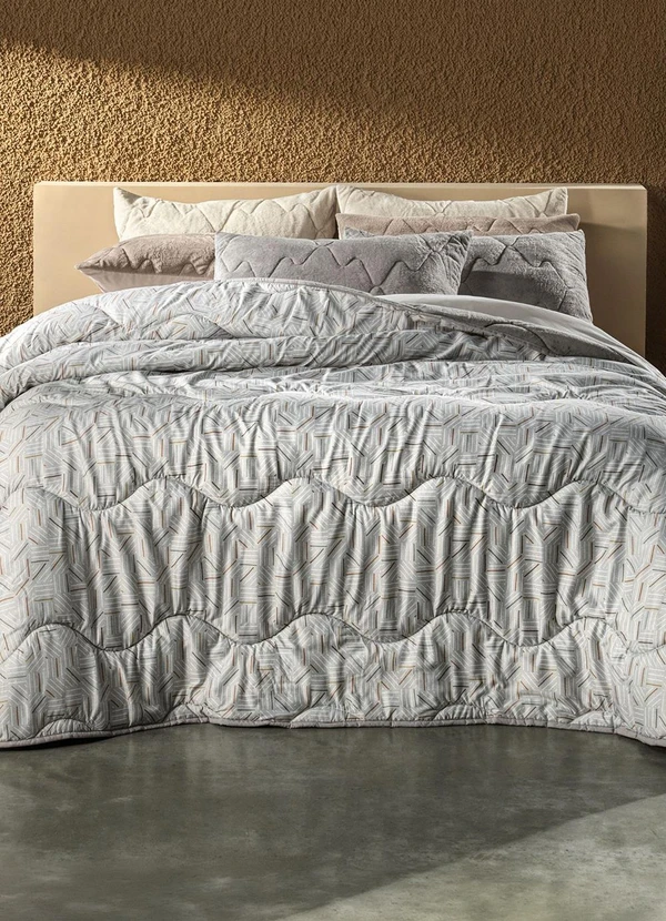 Rovi Home - Edredom Blend Comfort Casal Cinza