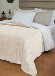 Edredom Dupla Face Bege Casal 1 Pe�a