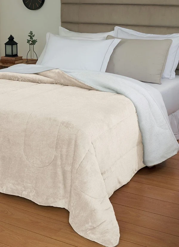 Lepper - Edredom Dupla Face Bege Casal 1 Peça