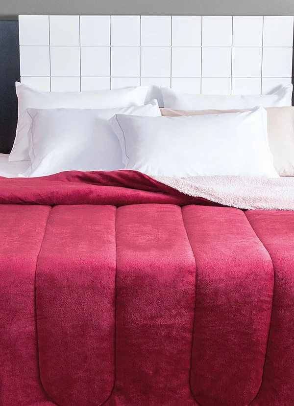 Lepper - Edredom Dupla Face Bordô Casal 1 Peça 2