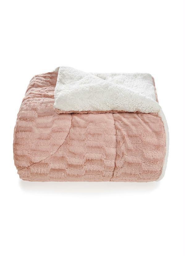 Hedrons - Edredom Sherpa Rosa Casal 1 Peça 2