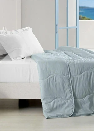 Rovi Home - Edredom Verano Casal Toque Acetinado Azul - ROVI HOME