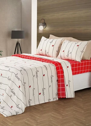Mundo Lar - Jogo Capa de Edredom Love Casal 3 Peças - MUNDO LAR