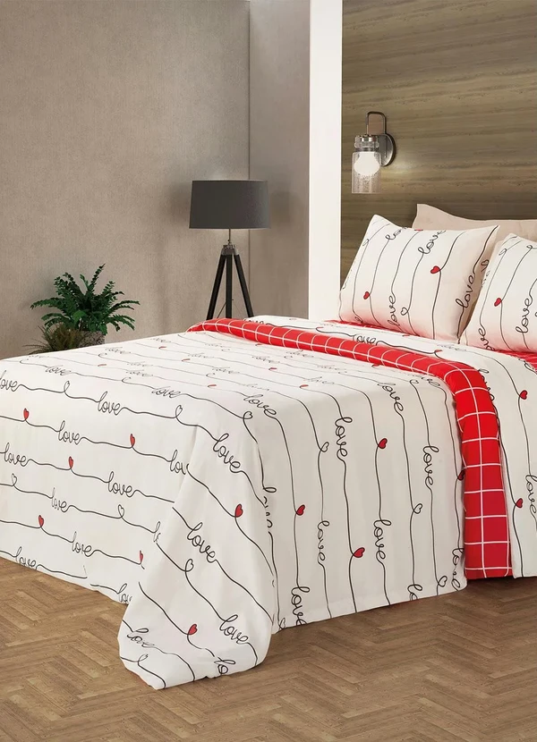 Mundo Lar - Jogo Capa de Edredom Love Casal 3 Peças 2