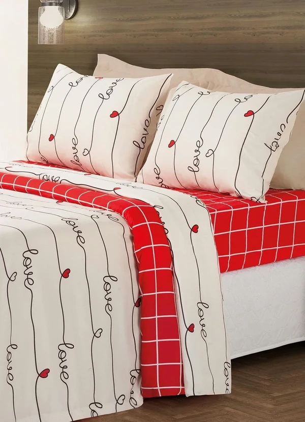 Mundo Lar - Jogo Capa de Edredom Love Casal 3 Peças 3