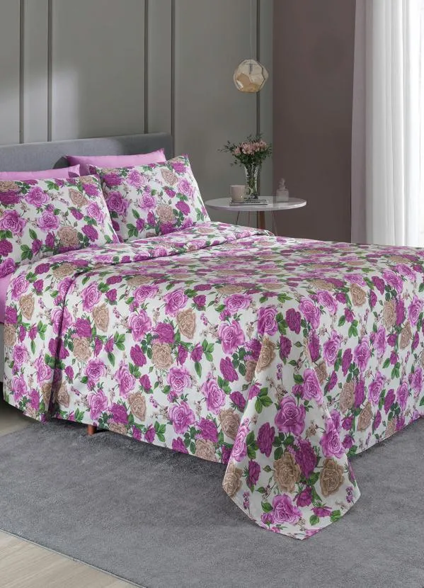 Mundo Lar - Edredom 150 Fios Algodão Roxo King 1 Peça 2