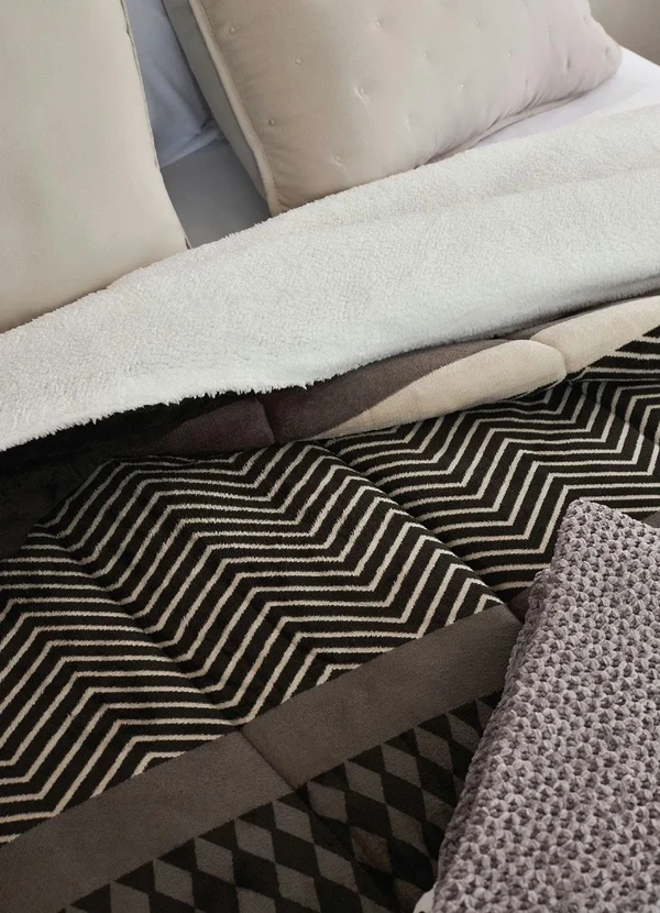 Lepper - Edredom Dupla Face Cinza Casal 1 Peça 2