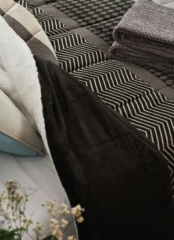 Lepper - Edredom Dupla Face Cinza Casal 1 Peça 3