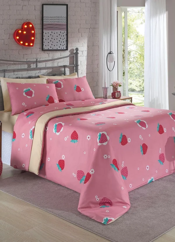 Mundo Lar - Jogo Capa de Edredom Morango Queen 3 Peças 2