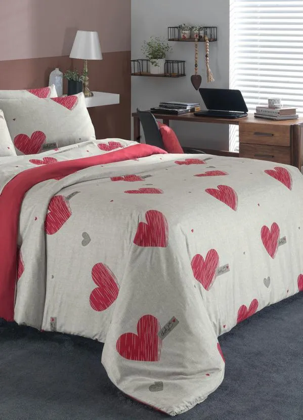 Mundo Lar - Jogo Capa de Edredom Vermelho Queen 3 Peças 2