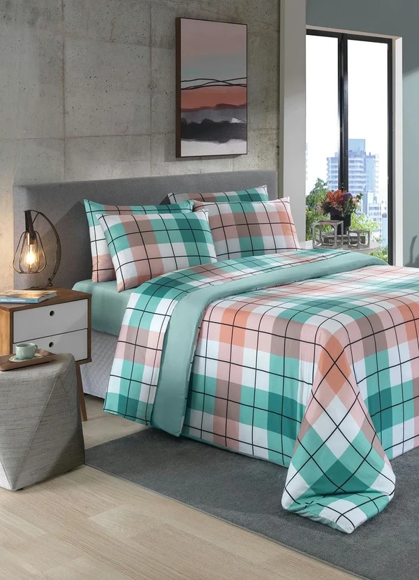 Mundo Lar - Jogo Capa de Edredom Xadrez Queen 3 Peças 2