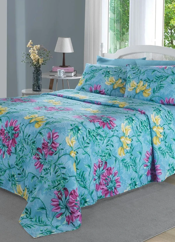 Mundo Lar - Edredom 150 Fios Algodão Flora Solteiro 1 Peça 3