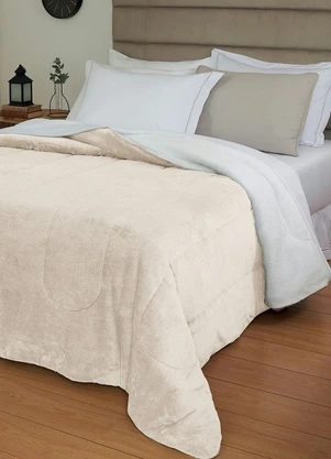 Lepper - Edredom Dupla Face Bege Solteiro 1 Peça - LEPPER