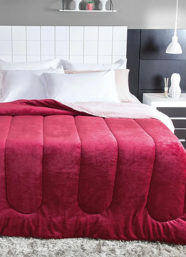 Lepper - Edredom Dupla Face Bordô Solteiro 1 Peça 3