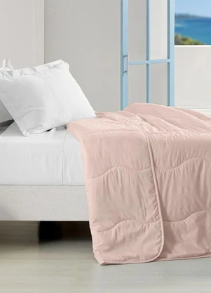 Rovi Home - Edredom Verano Solteiro Toque Acetinado Rosa - ROVI HOME