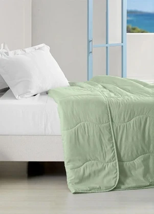 Rovi Home - Edredom Verano Solteiro Toque Acetinado Verde - ROVI HOME