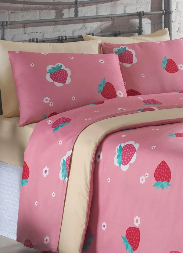 Mundo Lar - Jogo Capa de Edredom Morango Solteiro 2 Peças 4