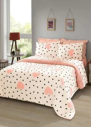 Mundo Lar - Jogo Capa de Edredom Rosa Solteiro 2 Peças - MUNDO LAR