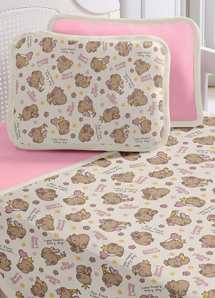 Rovi Home - Fronha Avulsa Baby Estampada Rosa - ROVI HOME
