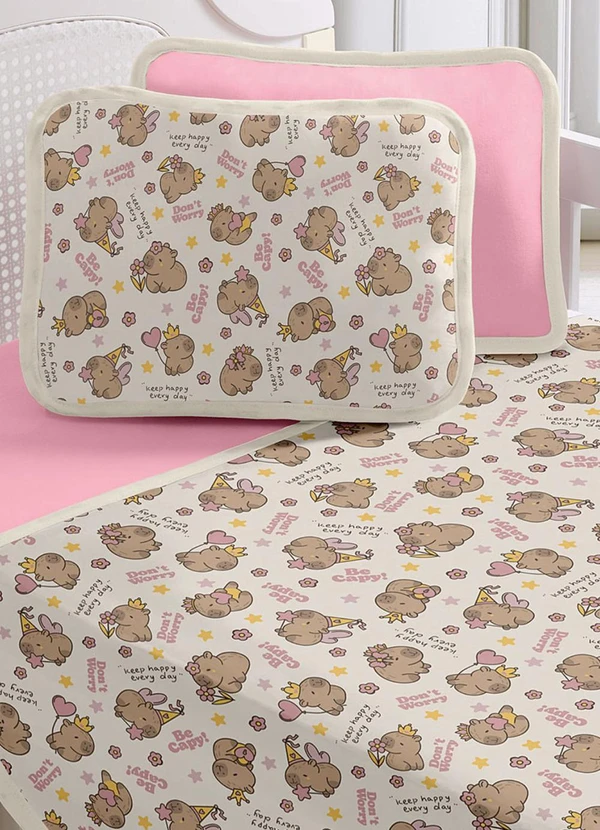 Rovi Home - Fronha Avulsa Baby Estampada Rosa