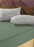 Jogo Cama Simples 3pc Liso Toque Acetinado Verde 