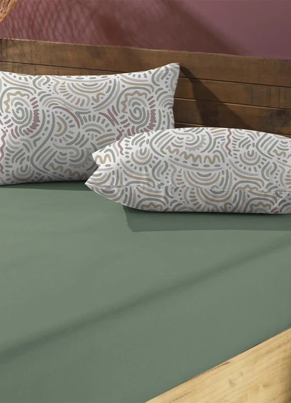 Lar e Lazer - Jogo Cama Simples 3pc Liso Toque Acetinado Verde