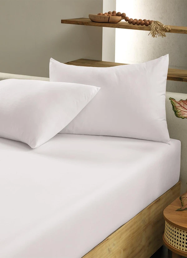 Lar e Lazer - Jogo Cama Simples 3pcs Liso Toque Acetinado Branco