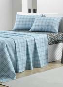 Jogo de Cama 150 Fios Azul Casal 4 Peas