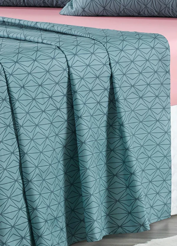 Mundo Lar - Jogo de Cama 150 Fios Azul Casal 4 Peças 4