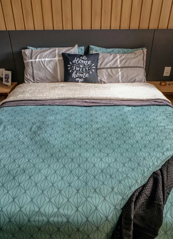 Mundo Lar - Jogo de Cama 150 Fios Azul Casal 4 Peças 6