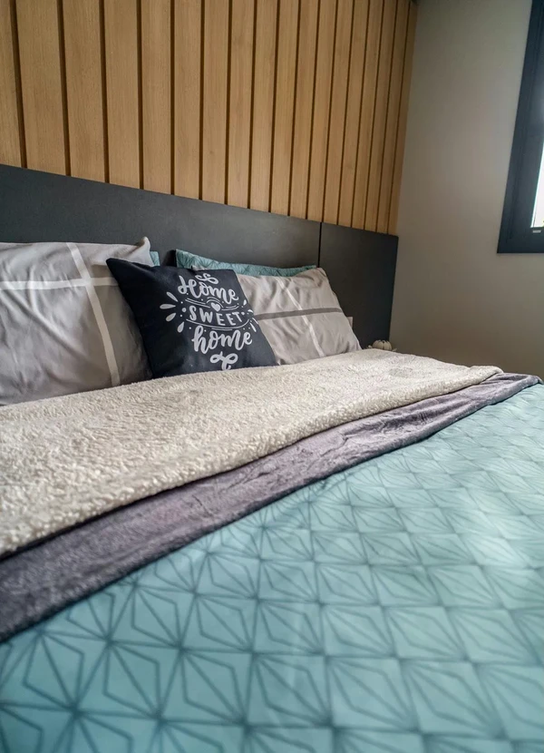 Mundo Lar - Jogo de Cama 150 Fios Azul Casal 4 Peças 7