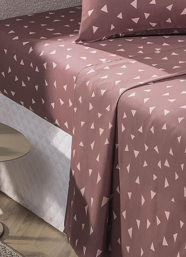 Mundo Lar - Jogo de Cama 150 Fios Bordô Casal 4 Peças 2