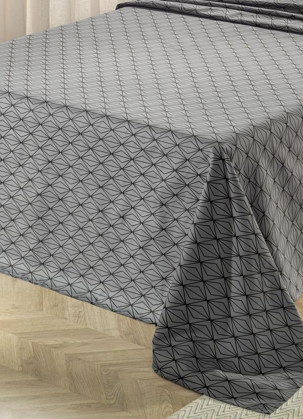 Mundo Lar - Jogo de Cama 150 Fios Cinza Casal 4 Peças 3