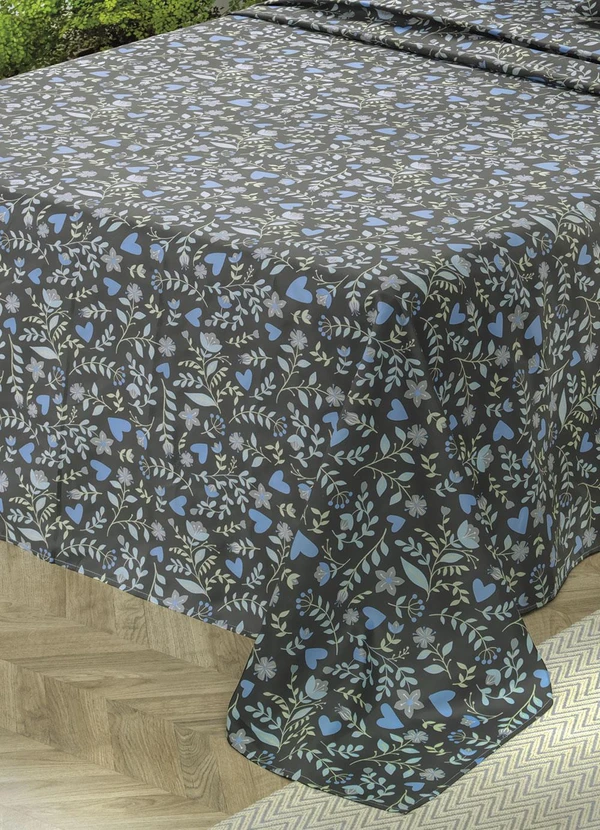 Mundo Lar - Jogo de Cama 150 Fios Cinza Casal 4 Peças 3