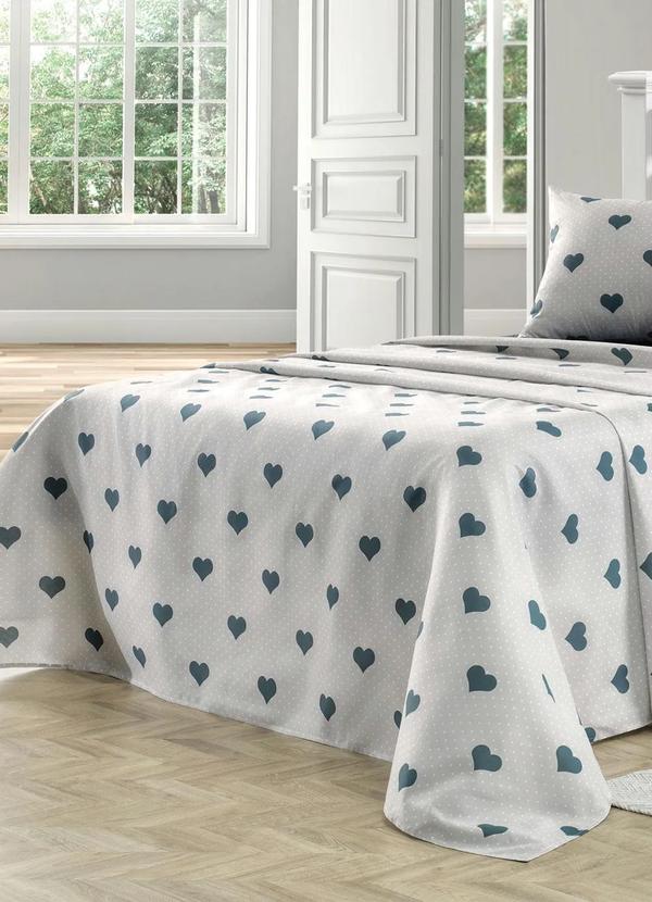Mundo Lar - Jogo de Cama 150 Fios Coração Casal 4 Peças 2