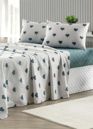 Jogo de Cama 150 Fios (Corao (Casal)) 4 Peas