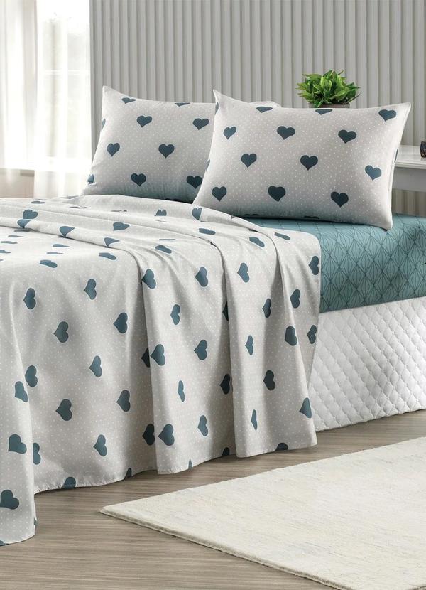 Jogo de Cama 150 Fios (Corao (Casal)) 4 Peas
