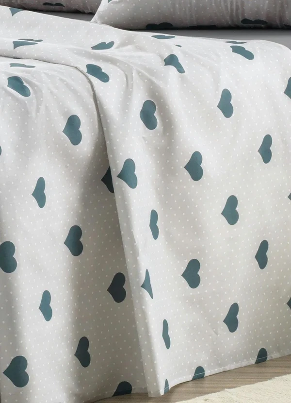 Mundo Lar - Jogo de Cama 150 Fios Coração Casal 4 Peças 4