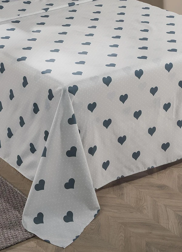 Mundo Lar - Jogo de Cama 150 Fios Coração Casal 4 Peças 3