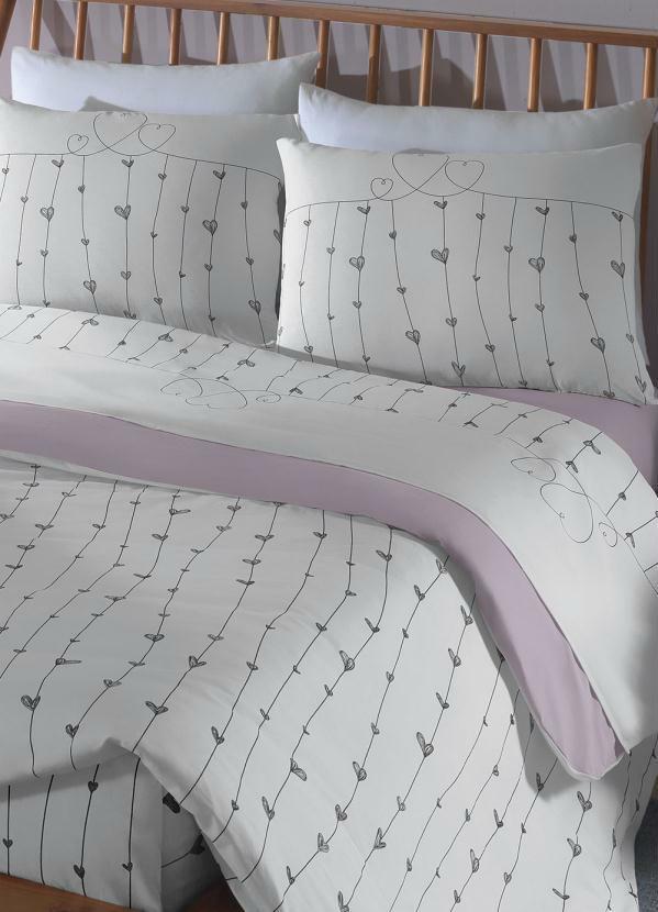 Mundo Lar - Jogo de Cama 150 Fios Corações Casal 4 Peças 3