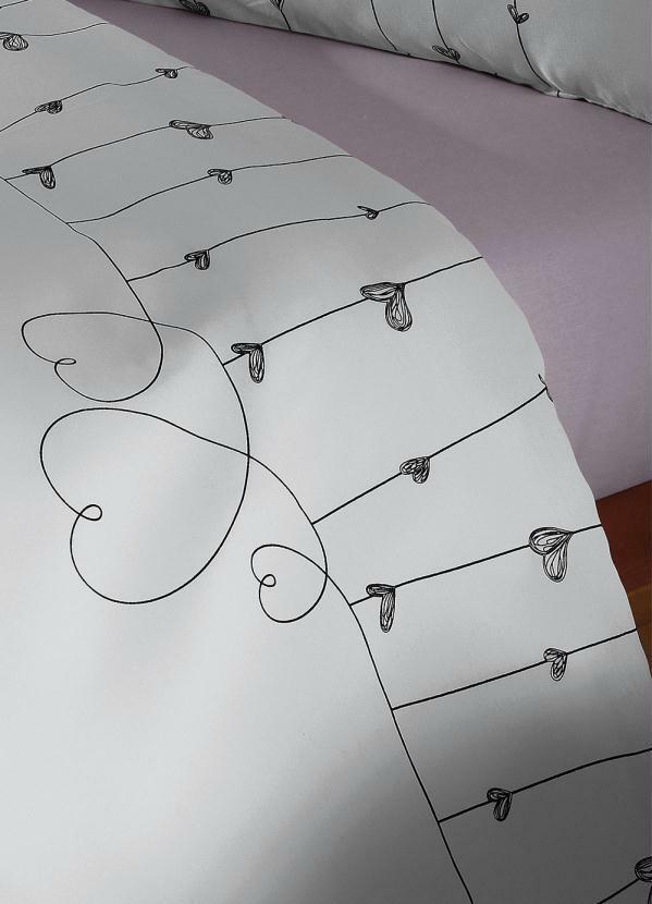 Mundo Lar - Jogo de Cama 150 Fios Corações Casal 4 Peças 5