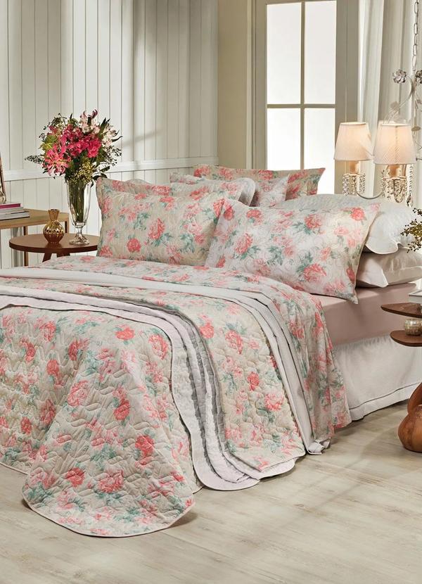 Santista - Jogo de Cama 150 Fios Floral Casal 4 Peças