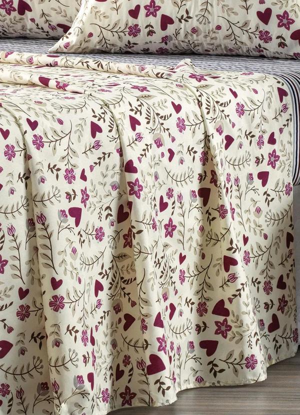 Mundo Lar - Jogo de Cama 150 Fios Floral Casal 4 Peças 4