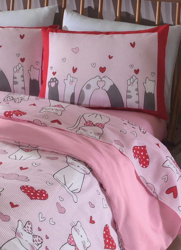 Mundo Lar - Jogo de Cama 150 Fios Gatinhas Casal 4 Peças 3