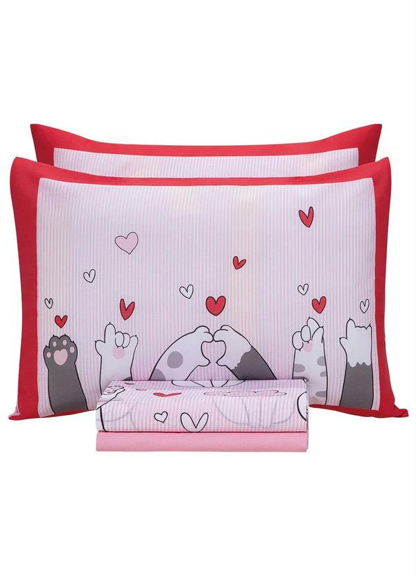 Mundo Lar - Jogo de Cama 150 Fios Gatinhas Casal 4 Peças 4