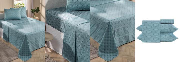 Jogo de Cama 150 Fios Geomtrico Casal 4 Peas