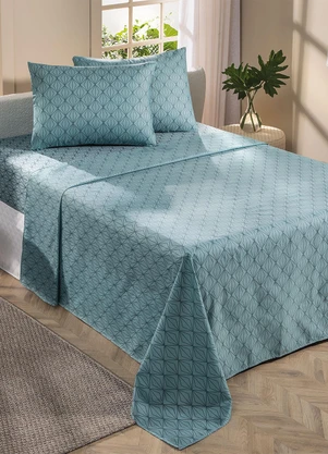 Mundo Lar - Jogo de Cama 150 Fios Geométrico Casal 4 Peças - MUNDO LAR